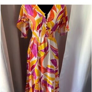 Colorful High Low Women's Dress